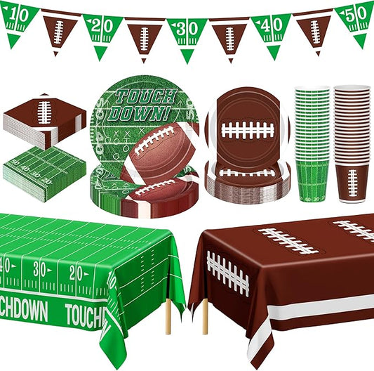 Football Party Decorations Serve 24 99 Pcs Football Party Supplies