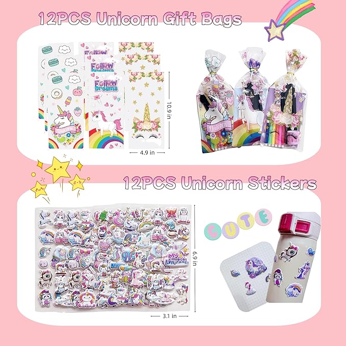 Unicorn Party Favors 12 Pack Unicorn Birthday Party favors Supplies