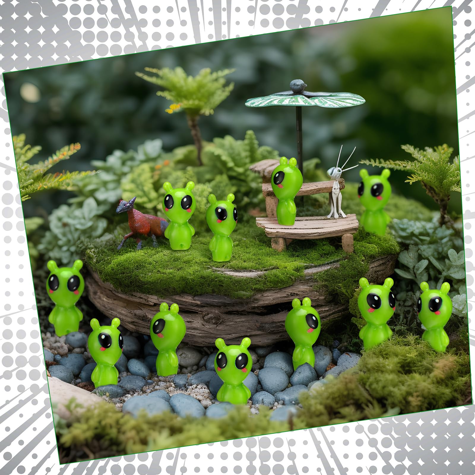 100 Pcs Resin Mini Alien Figures Bulk Tiny Alien Figurine