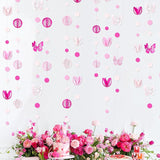 Spring Party Decorations Hot Pink White 3D Butterfly Tulip Flower