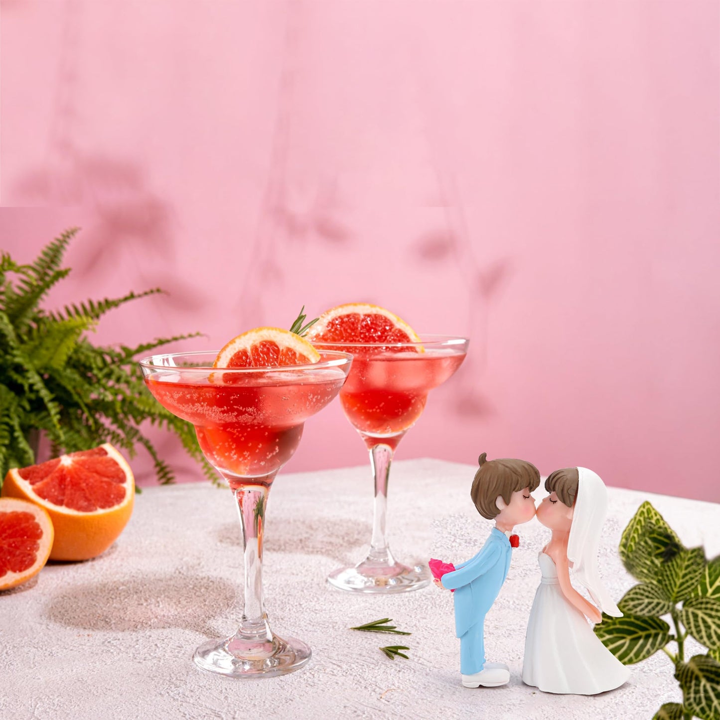 2.2" Wedding Cake Topper Bride Groom, Resin Couple Statue Decorative