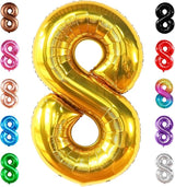 KatchOn, Giant Gold Number 8 Balloon - 40 Inch | Golden 8 Balloon for