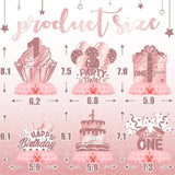 Pink 1st Birthday Table Centerpieces for Baby Girls Rose Gold