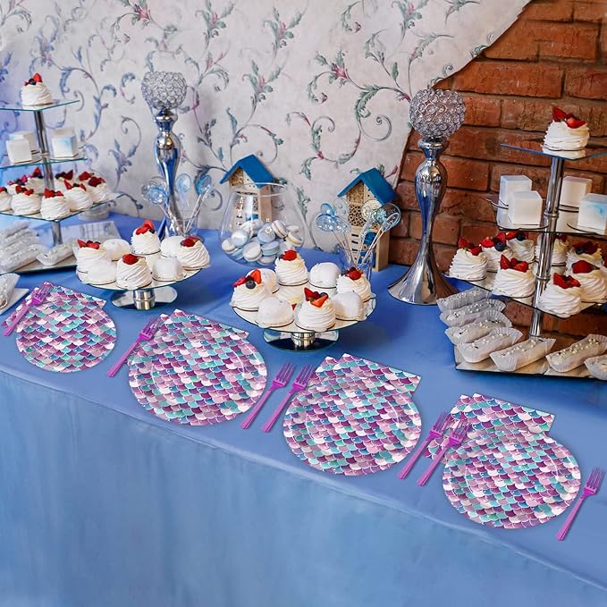 96 Pcs Mermaids Party Decorations Supplies Mermaids Ocean Birthday