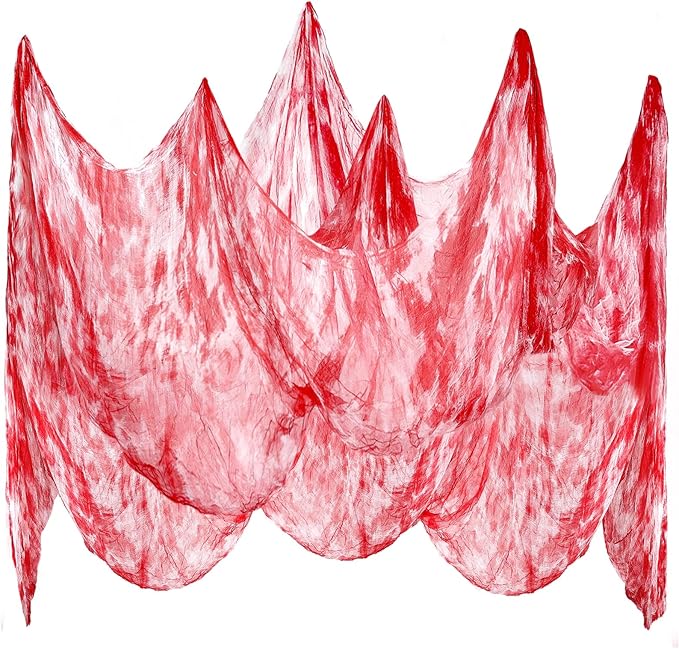 Halloween Red Bloody Creepy Cloth 500 x 87 inch Spooky Gauze Cloth