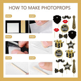 Black and Gold Birthday Decorations Party Supplies Kit with