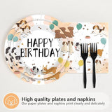 96Pcs Dog Theme 2nd Birthday Party Supplies puppy paw print Plates