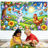 Nuxovilar Easter Banner Polyester 43x70.86 Inches Large Easter Banner