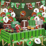 140PCS Football Party Supplies Tableware Set Serve 24 Football