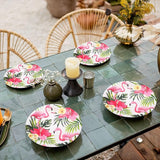100 Pcs Hawaiian Flamingo Paper Plates 9 Inch Luau Party Plates
