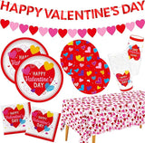 Valentine's Day Party Supplies Set for 25 Elegant Disposable Paper