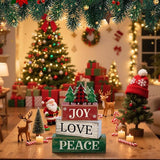 4 Pcs Christmas Table Decor Christmas Tree Centerpiece Joy Peace