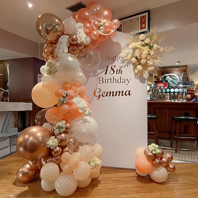 Rose Gold Balloons Garland Arch Kit 18 10 5 In Rose Gold Heart Foil