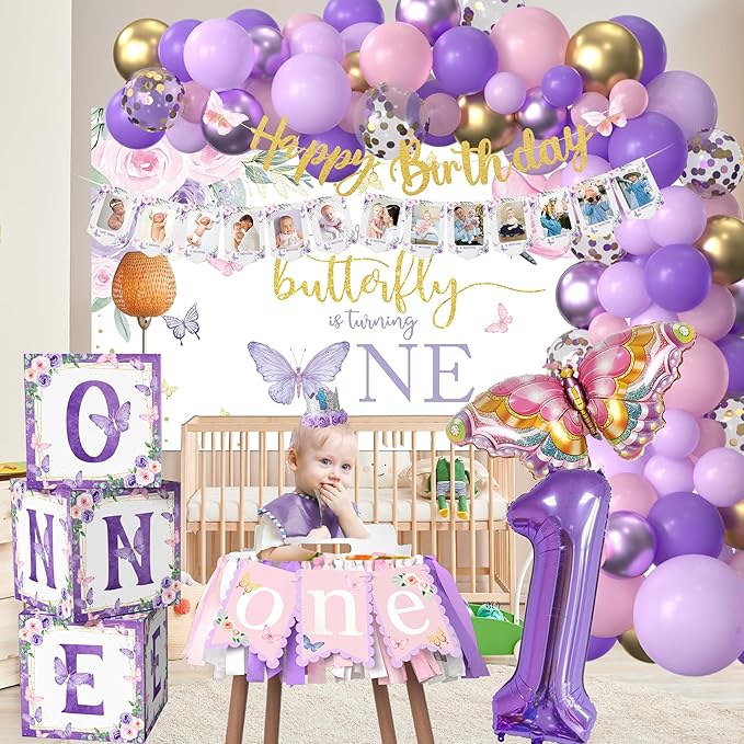 Butterfly First Birthday Decorations Girl Butterfly 1st Birthday