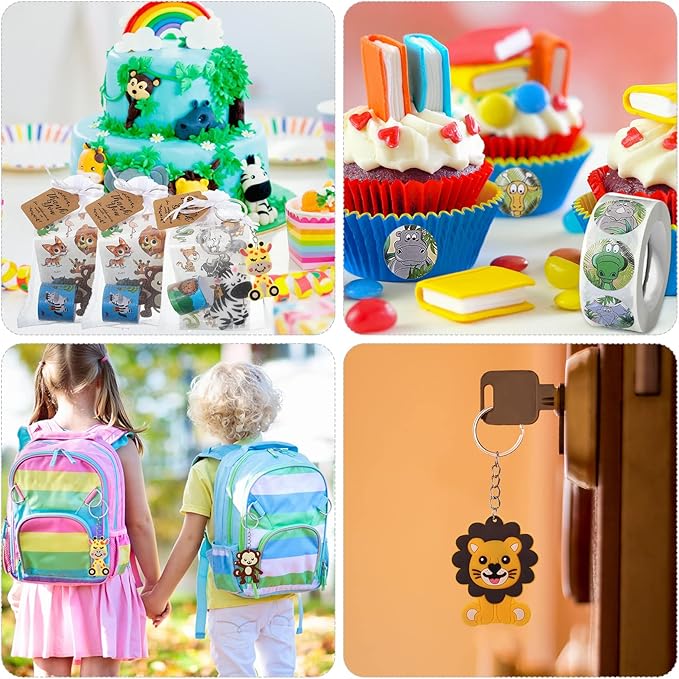 121 Pcs Jungle Safari Party Favors Animals Theme Birthday Supplies