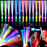 TURNMEON 30 Pcs Colorful Glow Fiber Wands,Toys Glow Sticks Bulk Party
