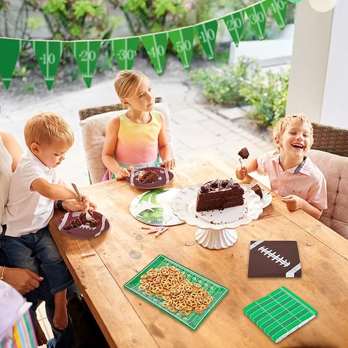 96 PCS Football Party Supplies Football Sports Paper Plates and