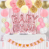 Ouddy Party Pink Baby Shower Decorations for Girls with Its a Girl