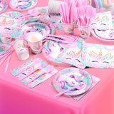 171Pcs Unicorn Birthday Party Supplies with Plates Cups Napkins