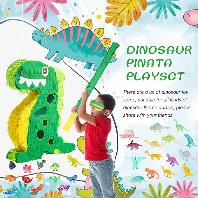 141 Pcs Dinosaur Piñata for Birthday Party Dino Piñata Set