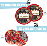 Movie Night Plates and Napkins Party Supplies 100 Pcs Movie Night