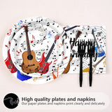 Grencian 96 Pcs Guitar Birthday Party Supplies Music Notes Birthday