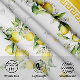 Giwawa Lemon Round Tablecloth 60 inch, Yellow Citrus Fruit Summer