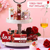 8Pcs Valentine's Day Decoration Wooden Valentines Table Centerpiece