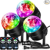 NEQUARE Disco Ball DJ Party Lights Sound Activated Remote Control