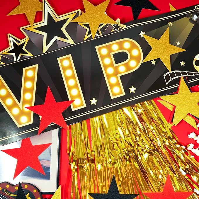 32 Pcs VIP Party Decoration VIP Door Entrance Star Sign Movie Night