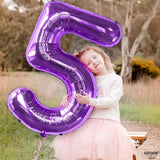 KatchOn, Giant Purple 5 Balloon Number - 40 Inch | Mylar Purple