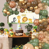 170Pcs Jungle Safari Balloons Garland Kit Safari Baby Shower