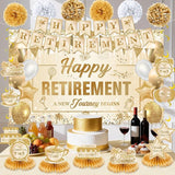 20pcs Retirement Party Decorations for Women Men Gold Happy