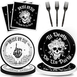 96pcs Bride or Die Bachelorette Party Plates and Napkins Till Death