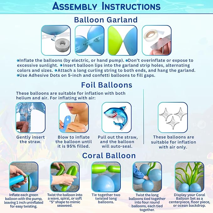 179 Pc Premium Under the Sea Party Decorations Ocean Themed Baby
