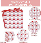 200Pcs Valentine's Day Decorations Happy Valentine Plates