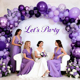 Bezente Purple Latex Balloons Kit, 60pcs 12 inch Dark Purple Metallic