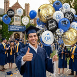HILAVO Blue and Black Graduation Balloons 2026 Graduation Decoration