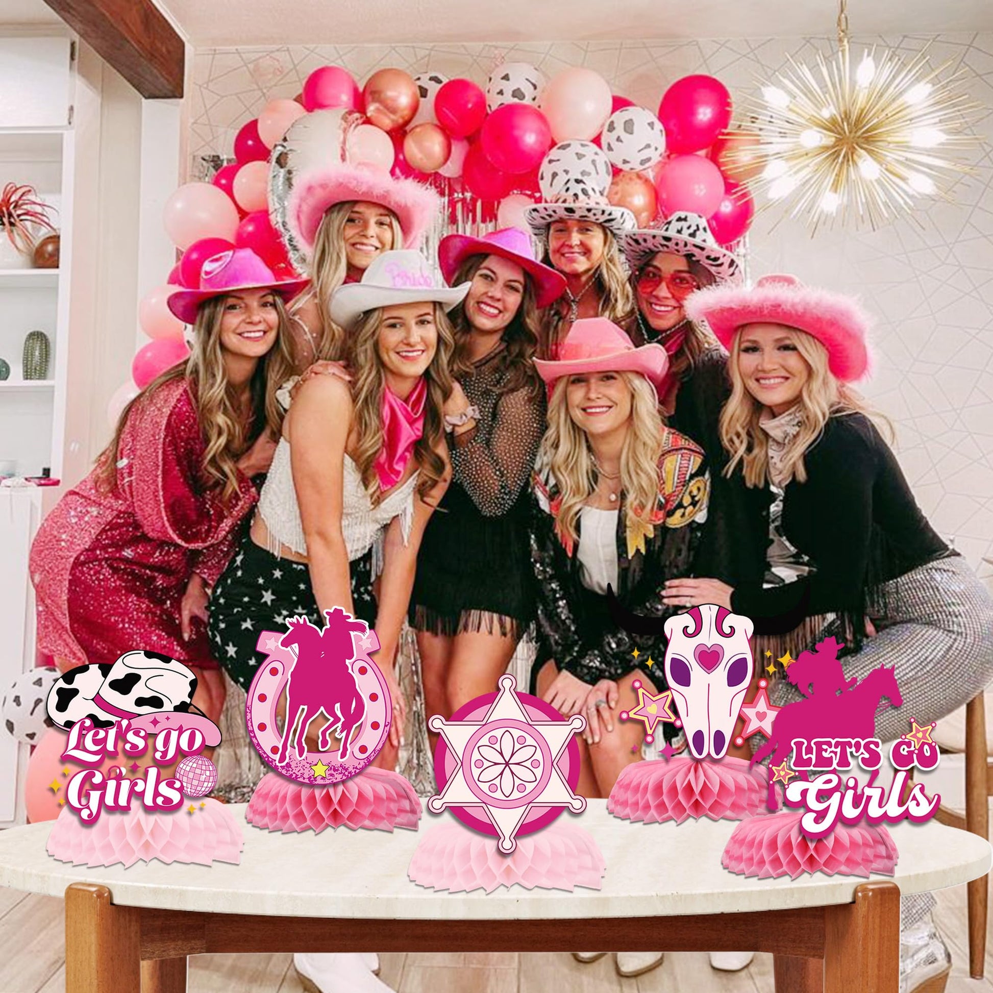 Disco Cowgirl Centerpiece for Tables - 9PCS Disco Cowgirl Party