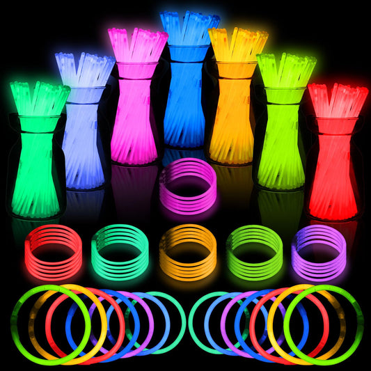JICUICUI Glow Sticks Bulk Party Pack- Ultra Bright 500PRO Glow in the