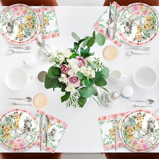 Safari Birthday Decorations Tableware Girl Jungle Theme Party