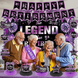 28pcs Retirement Party Decorations Purple The Legend Has Retired