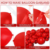 Amandir 153 Pcs Red Balloons Arch Garland Kit, Different Sizes 18 12