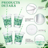 50 Pack Hawaiian Luau Party Decorations Cups with Straws Tropical