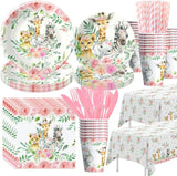 Safari Birthday Decorations Tableware Girl Jungle Theme Party