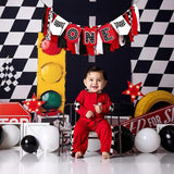 Racing Car ONE High Chair Banner Racing Car First Birthday Party