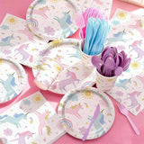 168PCS Unicorn Party Supplies Pastel Rainbow Unicorn Birthday