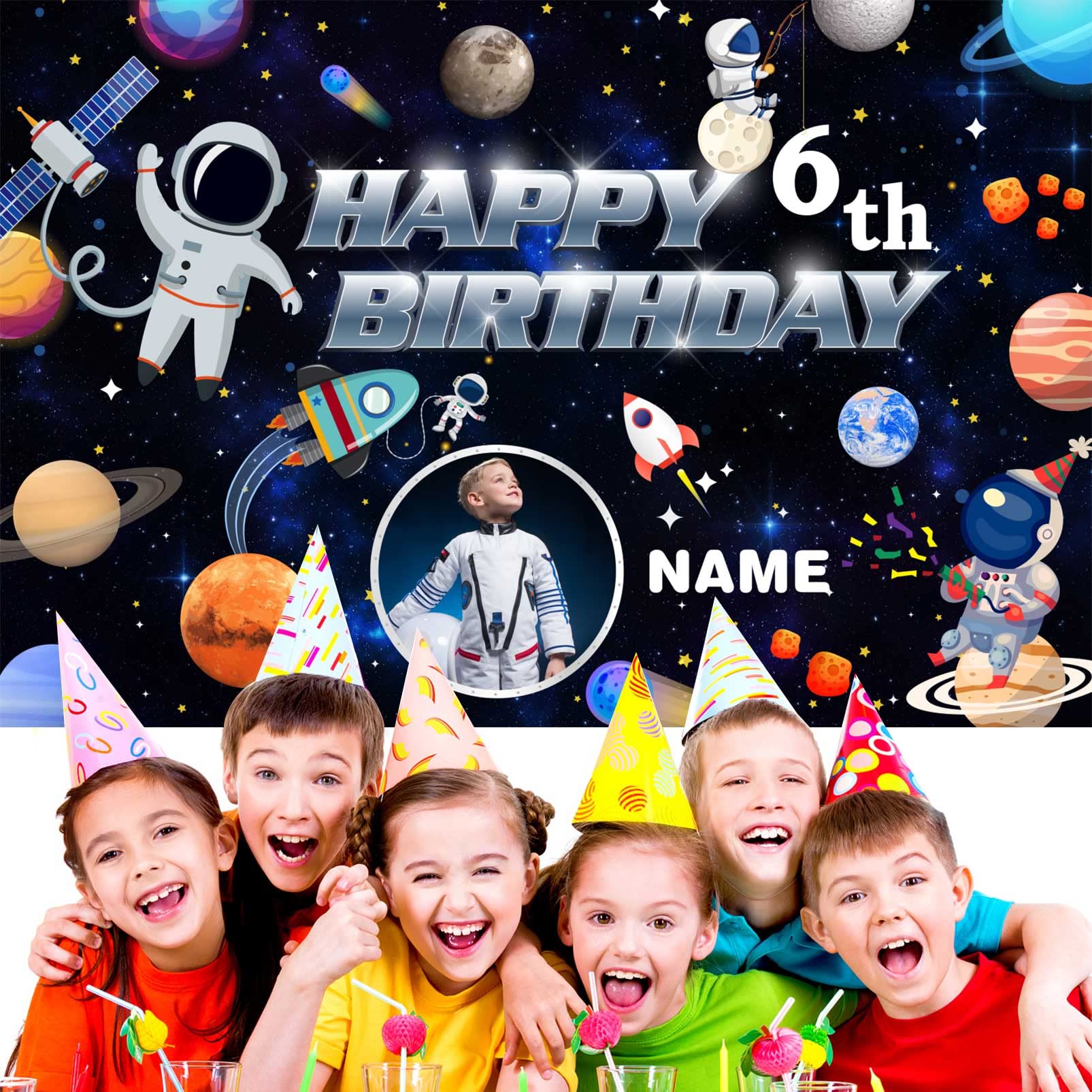 Custom Space Birthday Party Decorations Supplies, Personalized