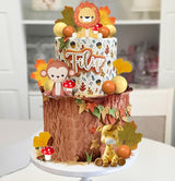 Jungle Safari Animal Cake Topper with Lion Giraffe Monkey Elephant