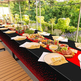 MASHAN 6Pcs Black and Red Tablecloth Party Decorations,Plastic Black